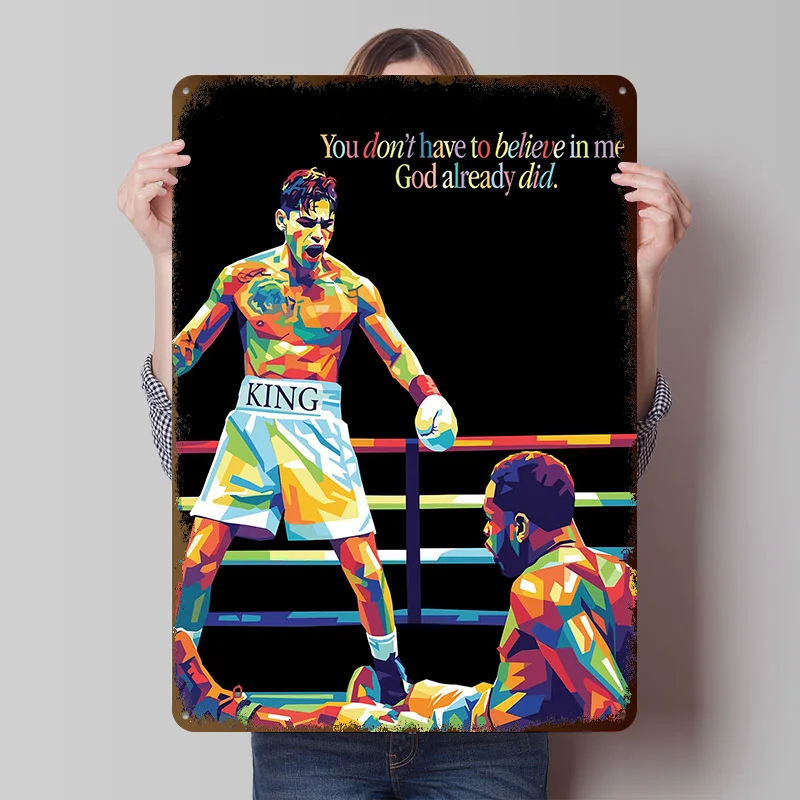 Ryan Garcia Boxkunst Gedrucktes Poster Individualisierte Retro-Wandkunst Vintage Metallschilder zur Wohnzimmerdekoration Wanddeko