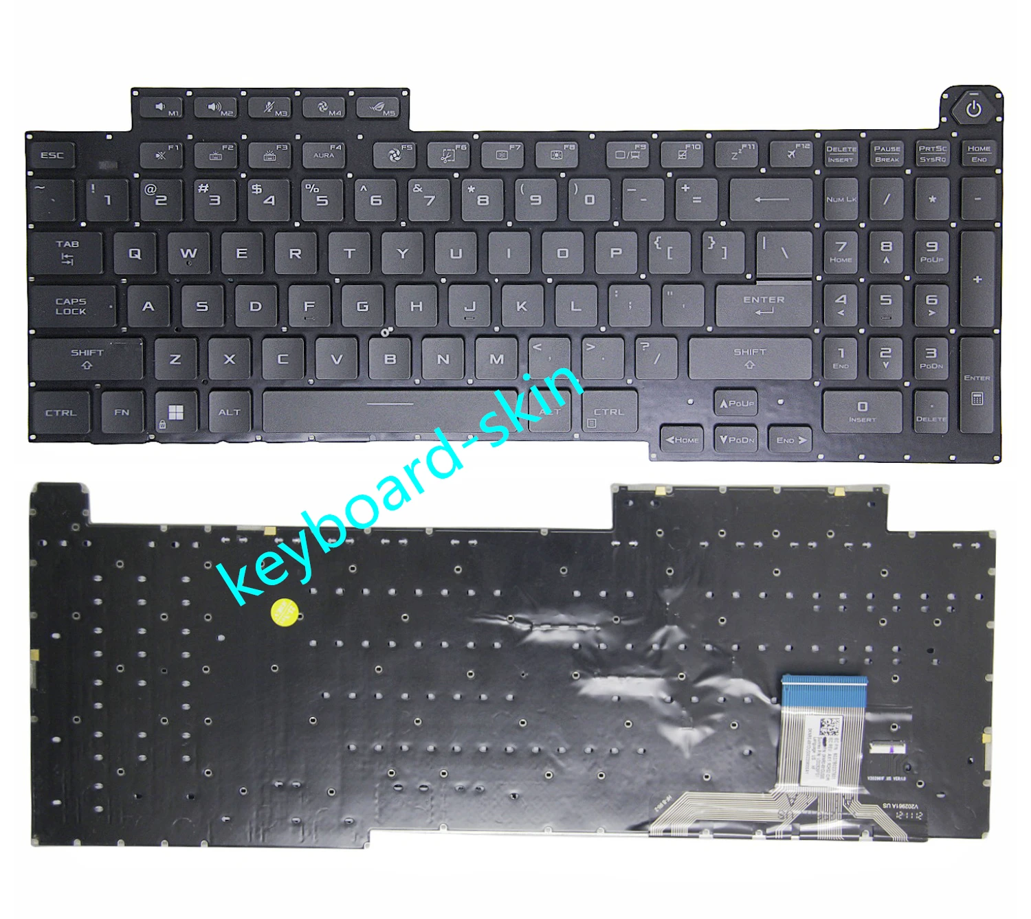 US Backlit No-Palmrest Keyboard For ASUS ROG Strix Scar G17 G733Z G733ZM G733ZW G733ZX,G733P G733PY G733PYV,G733C G733CW G733CX