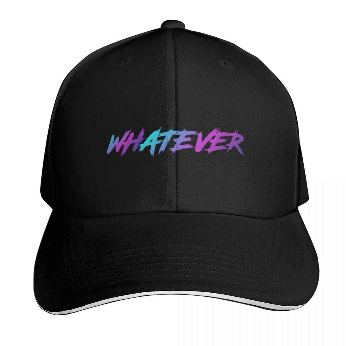 Whatever 90s Slang Baseball Cap Snapback Flat Bill Strapback Dad Hat Six Panel Structured Crown