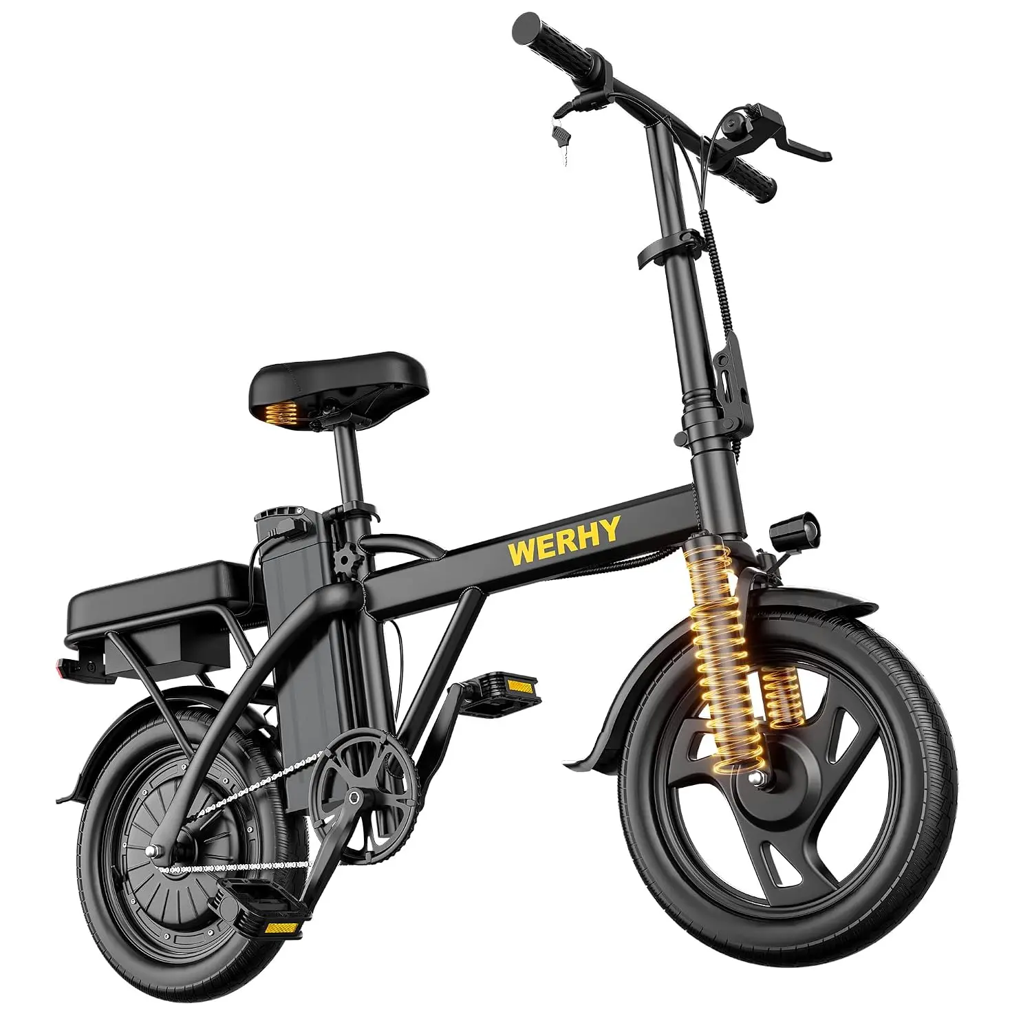 750W Peak Motor Folding Electric Bike 14 Inch 20MPH 40 Miles Range Adults Commuter Ebike, Customized