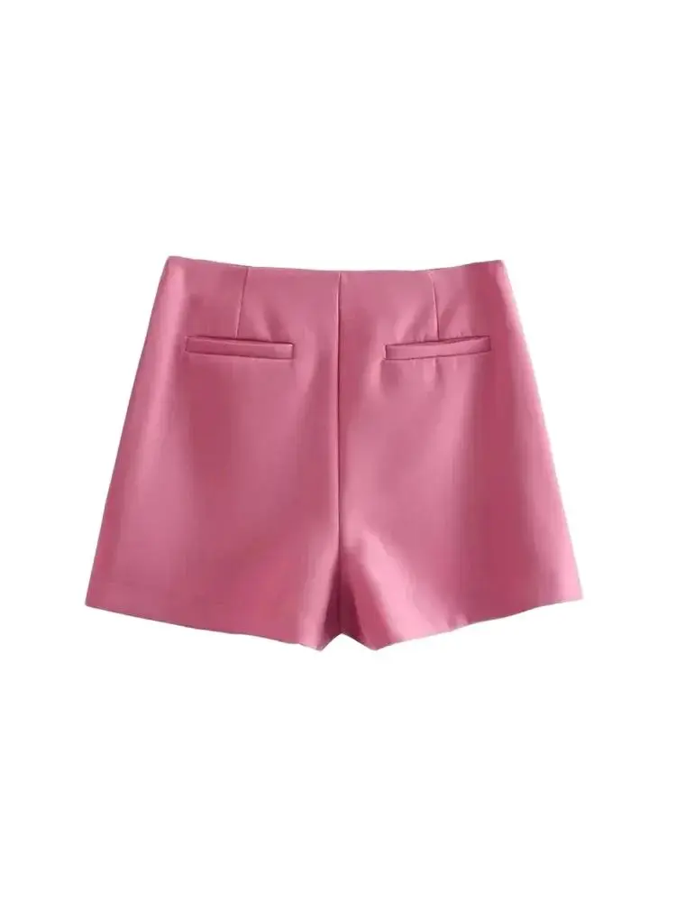 Women Fashion Pareo Style Shorts Skirts Vintage High Waist Side Zipper Female Skort Mujer image 2