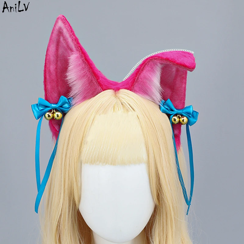 AniLV Game The Nine-Tailed Fox Ahri Bell Ears Headband Headwear Cosplay