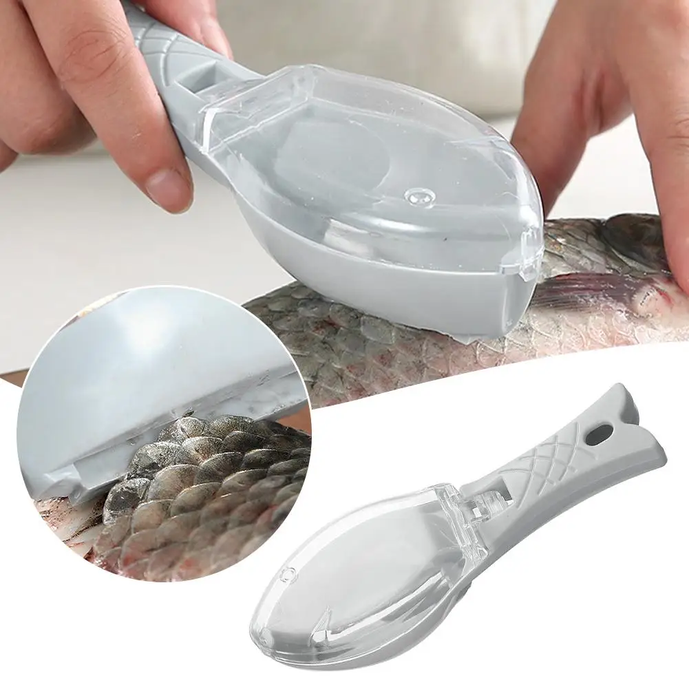 1pcs Portable Fish Scale Skin Brush Scraping Kitchen Knife Tool Seafood Scales Peeling Scraper Fish Manual Grater Scaler Y6A4