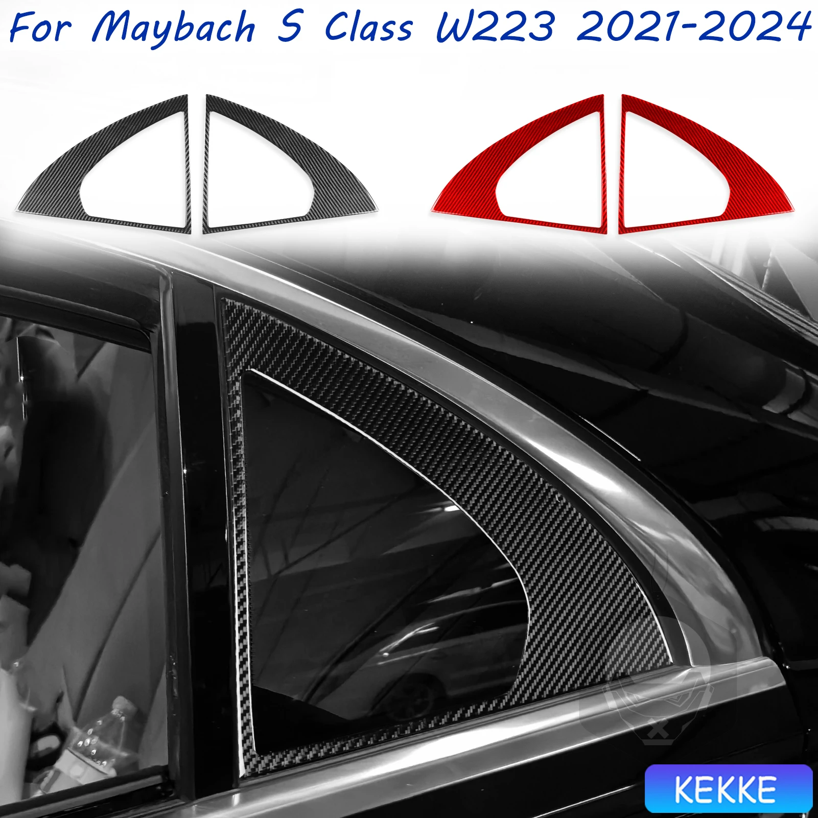 

Для Mercedes Benz Maybach S Class W223 2021-2024 заднее треугольное окно из углеродного волокна декоративная наклейка на аксессуар автомобиля