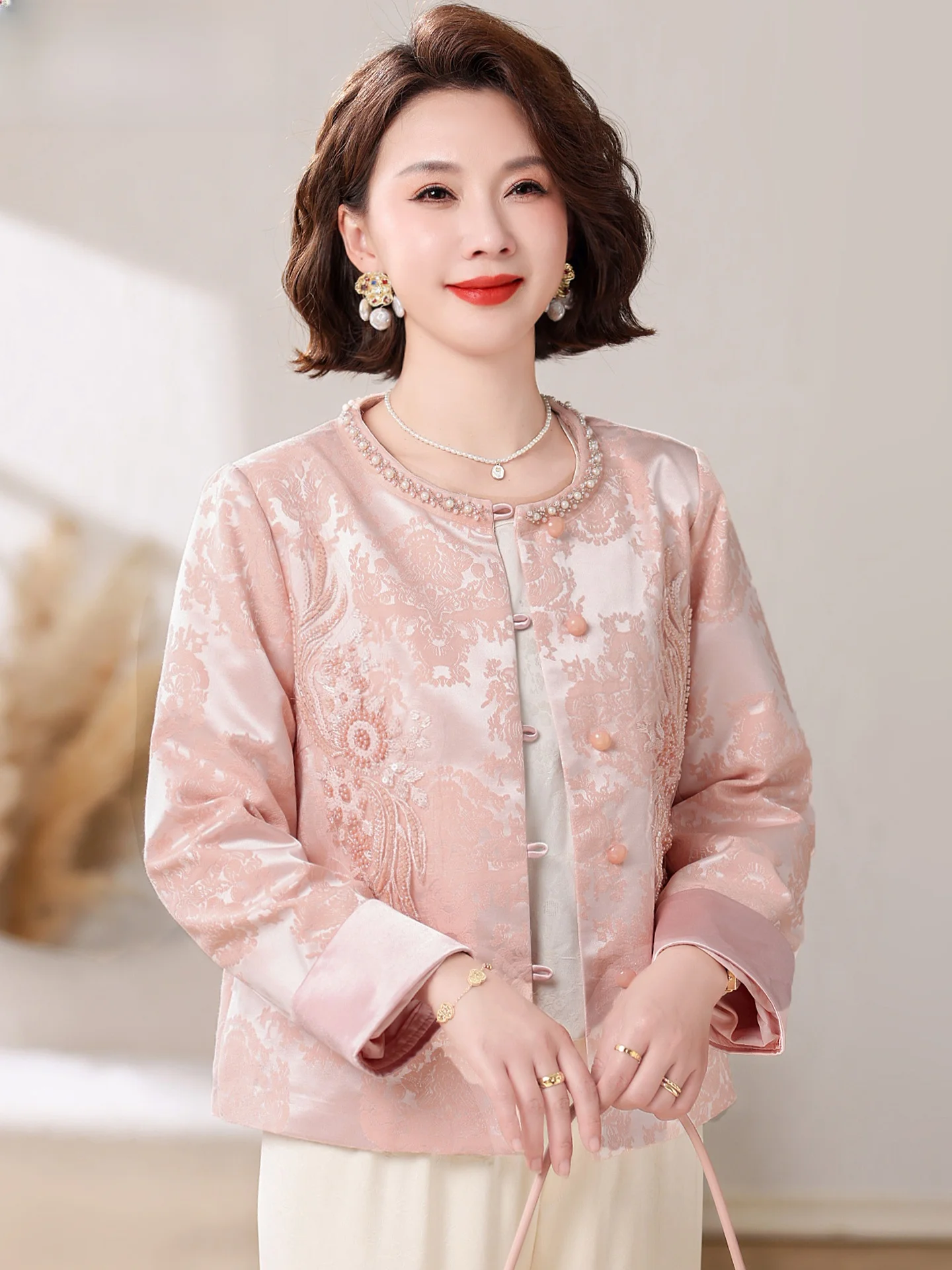 

New Chinese Sle Spring Outerwear Traditional Tang Costume Top for Middle-Aged And ly Women Ele Lady Coat