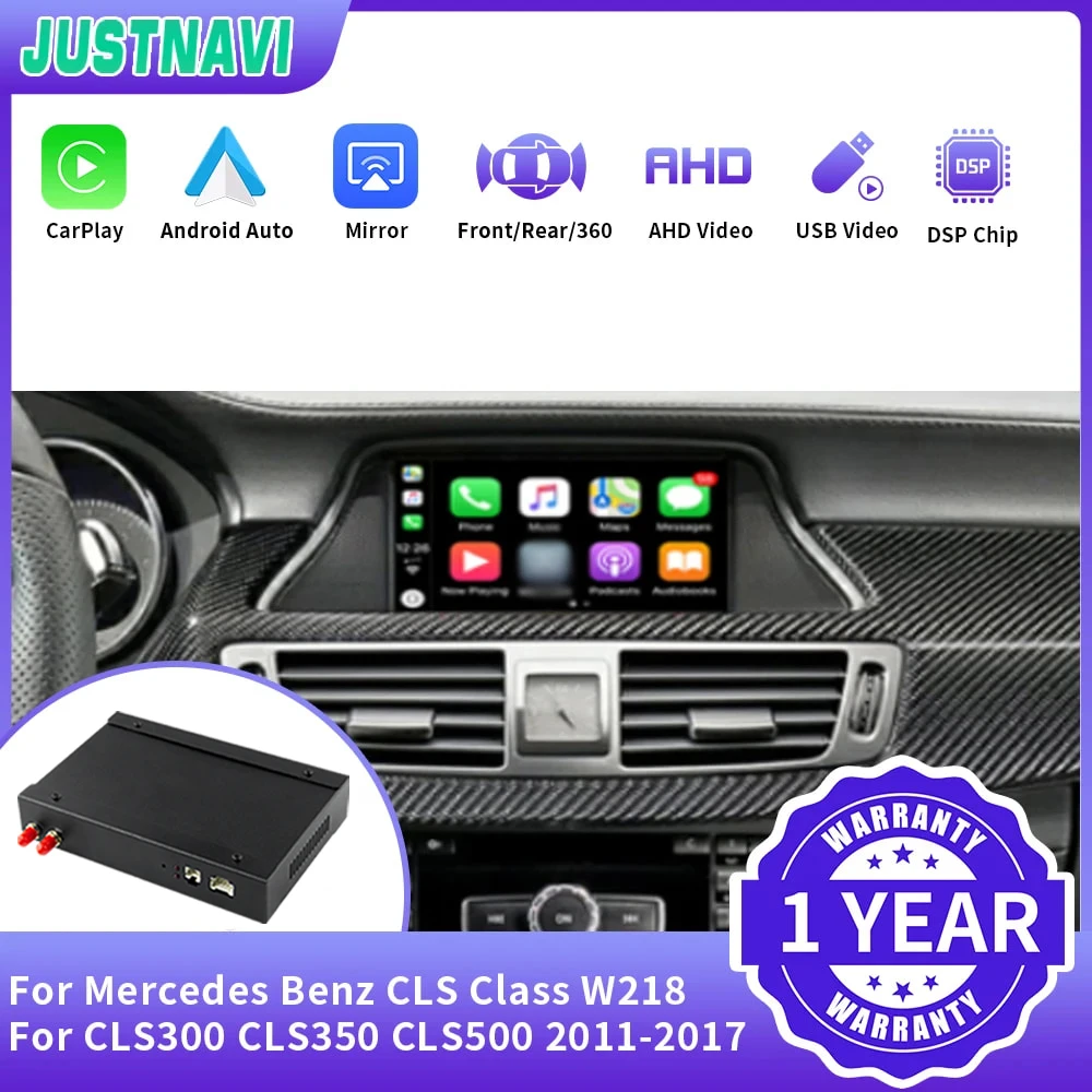 

JUSTNAVI Android Auto Wireless CarPlay for Mercedes Benz CLS Class W218 CLS300 CLS350 CLS500 2011-2017 Mirror Link AirPlay