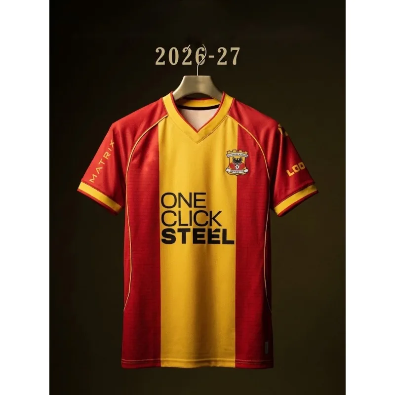 26-27 Herren Kinder Jungen Niederlande Erwachsener Männlicher Atmungsaktiver Fußballtrikot Heimtrikot Fußballspiel Sport G-Go Ahead Eagles Schnelltrocknendes Oberteil