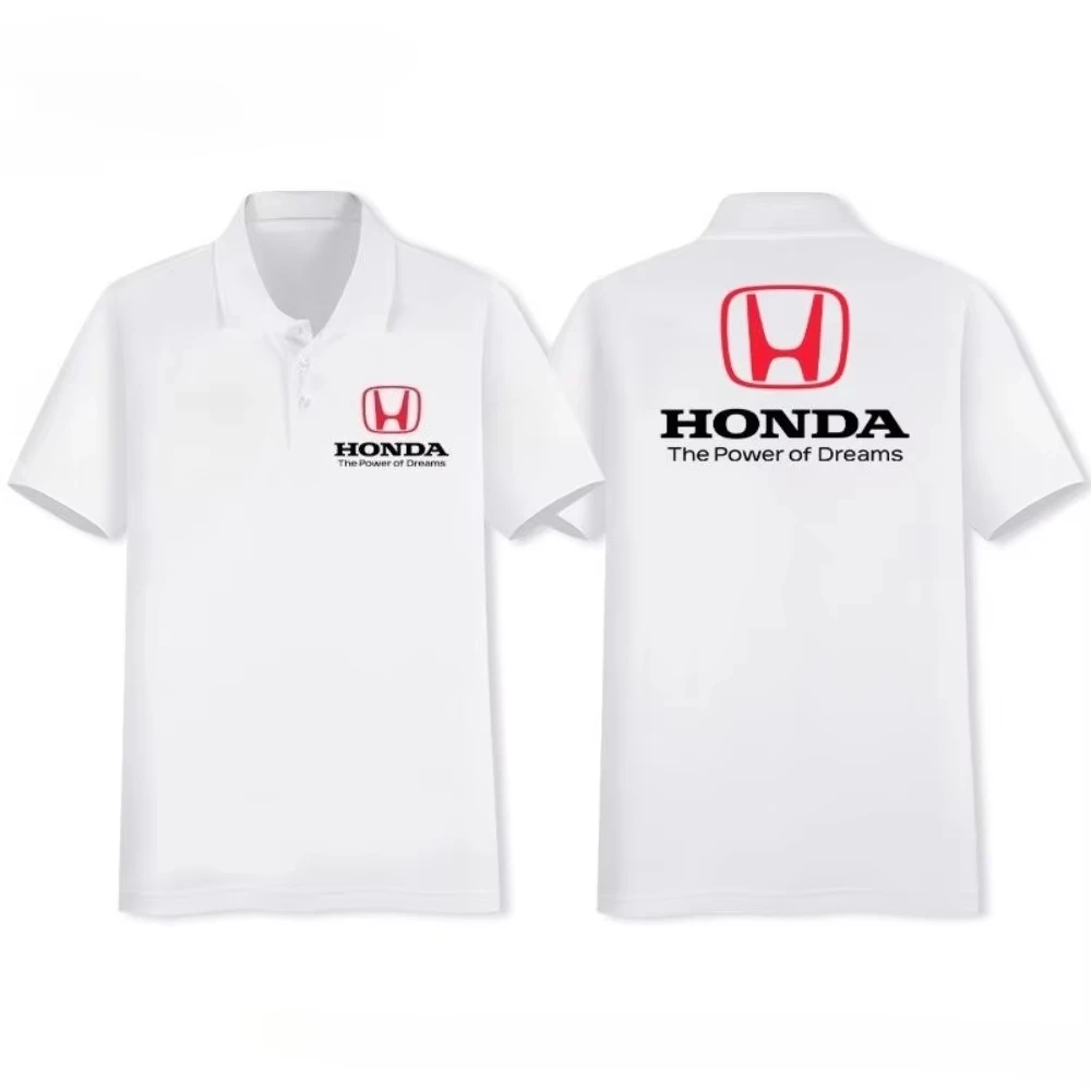 

Honda New Modified Motorcycle Men's POLO Shirt Cycling Breathable Shirt Fashion Printed Short Sleeve Loose Lapel Off-Road Wear