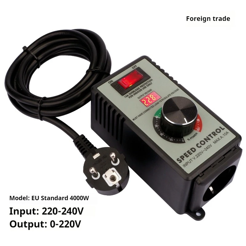 4000W AC110/220V Motor Speed Controller Electric Router Exhaust Fan Grinder Drill Variable Voltage Regulator Switch LED Display 6