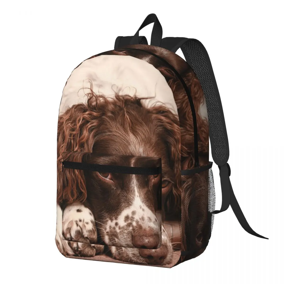 

English Springer Spaniel Backpack Daypack Large Capacity Boys Girls BookBag School Bag Shoulder Bags for Men Women