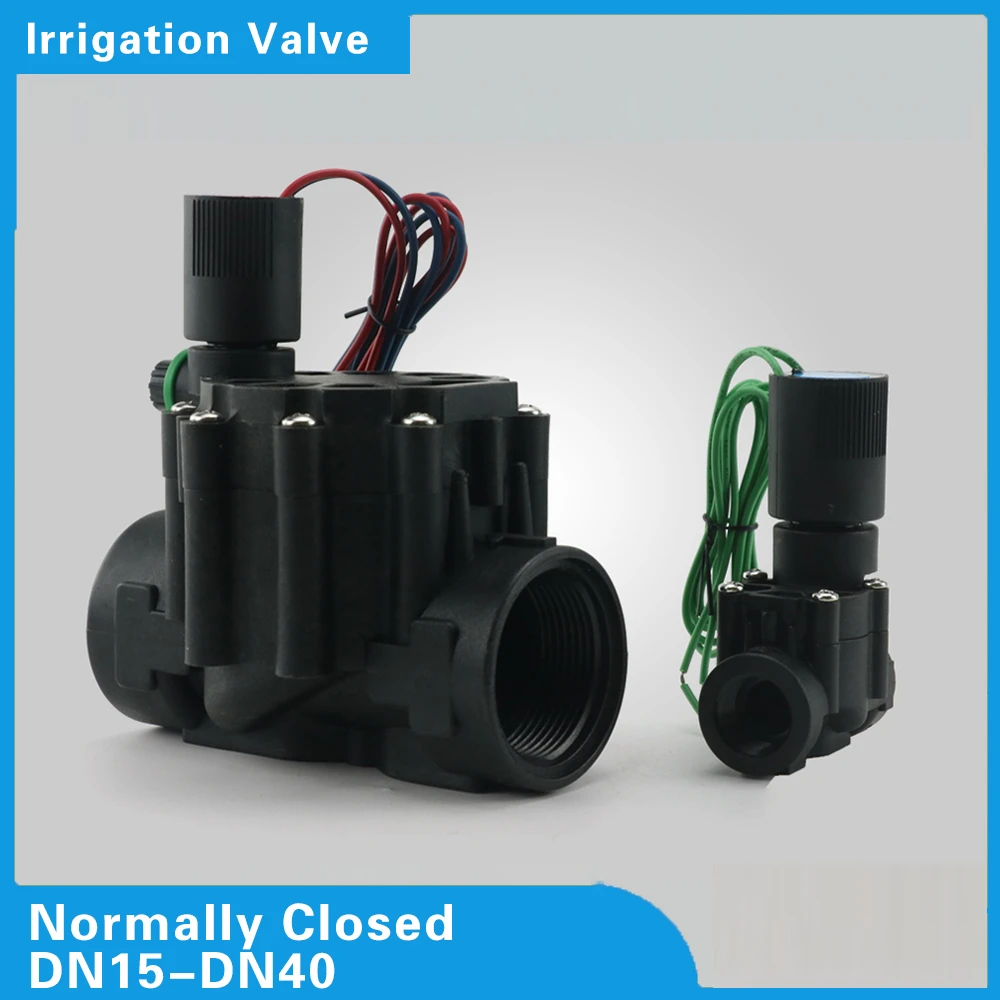 

220 В 24 В 12 В нормально закрытый электромагнитный клапан 1/2 "3/4" 1 "1-1/4" нейлоновый водяной клапан DN15 DN20 для фермы, сада, ландшафтного орошения