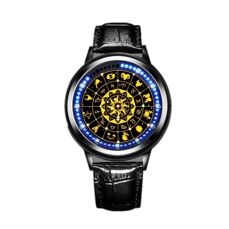 The zodiac watch 12 zodiac signs 12 palace Twelve constellation starry sky Creative Digital Watches custom Christmas present