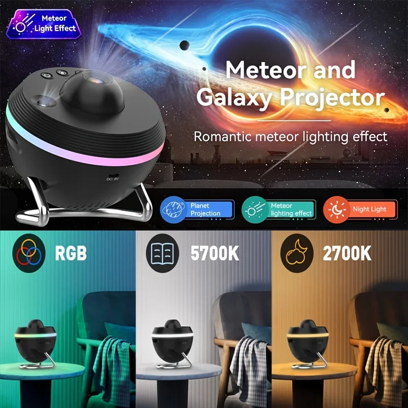 Novelty USB Power Galaxy Star Sky Christmas Projector 13 in1 4K HD Films Space Ball RGB Night Light Bedroom Decor Children Gift