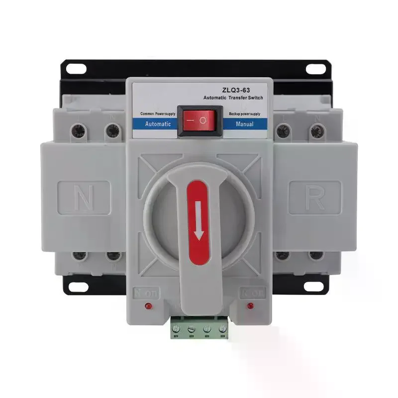 1Pcs 2P 63A 220V 50/60Hz Dual Power Manual Changeover Switch Miniature Circuit Breaker Automatic Transfer Switch