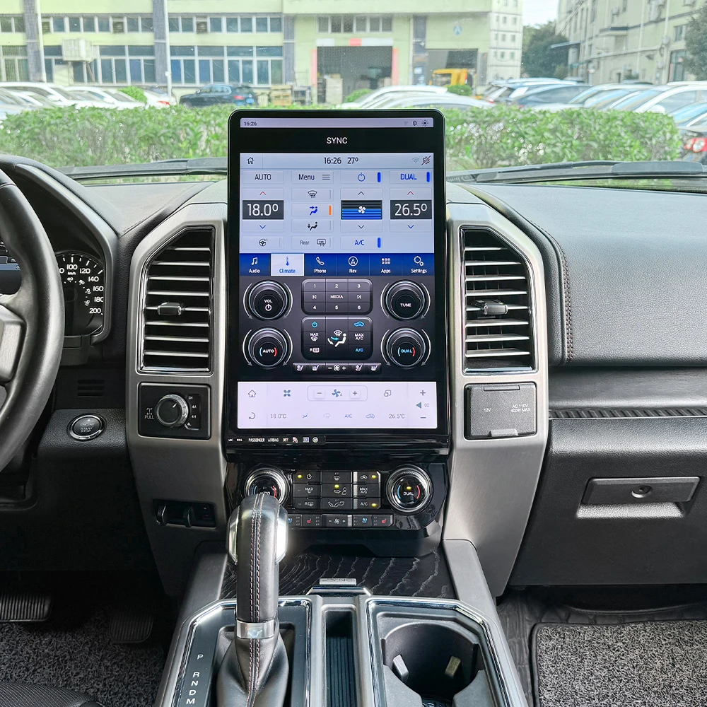 تسلا نمط أندرويد 14 السيارات Carplay 16.8 "مشغل وسائط متعددة لفورد F-150 2015-2021 F150 راديو السيارة لتحديد المواقع والملاحة رئيس وحدة DSP