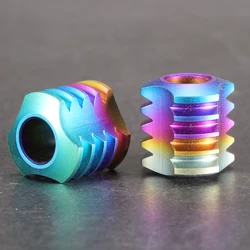 E DIY Titanium Alloy Knife Beads Knife Lanyard Bead Paracord Umbrella Rope Pendant Outdoor EDC Multi Tools Camping Survival Tool