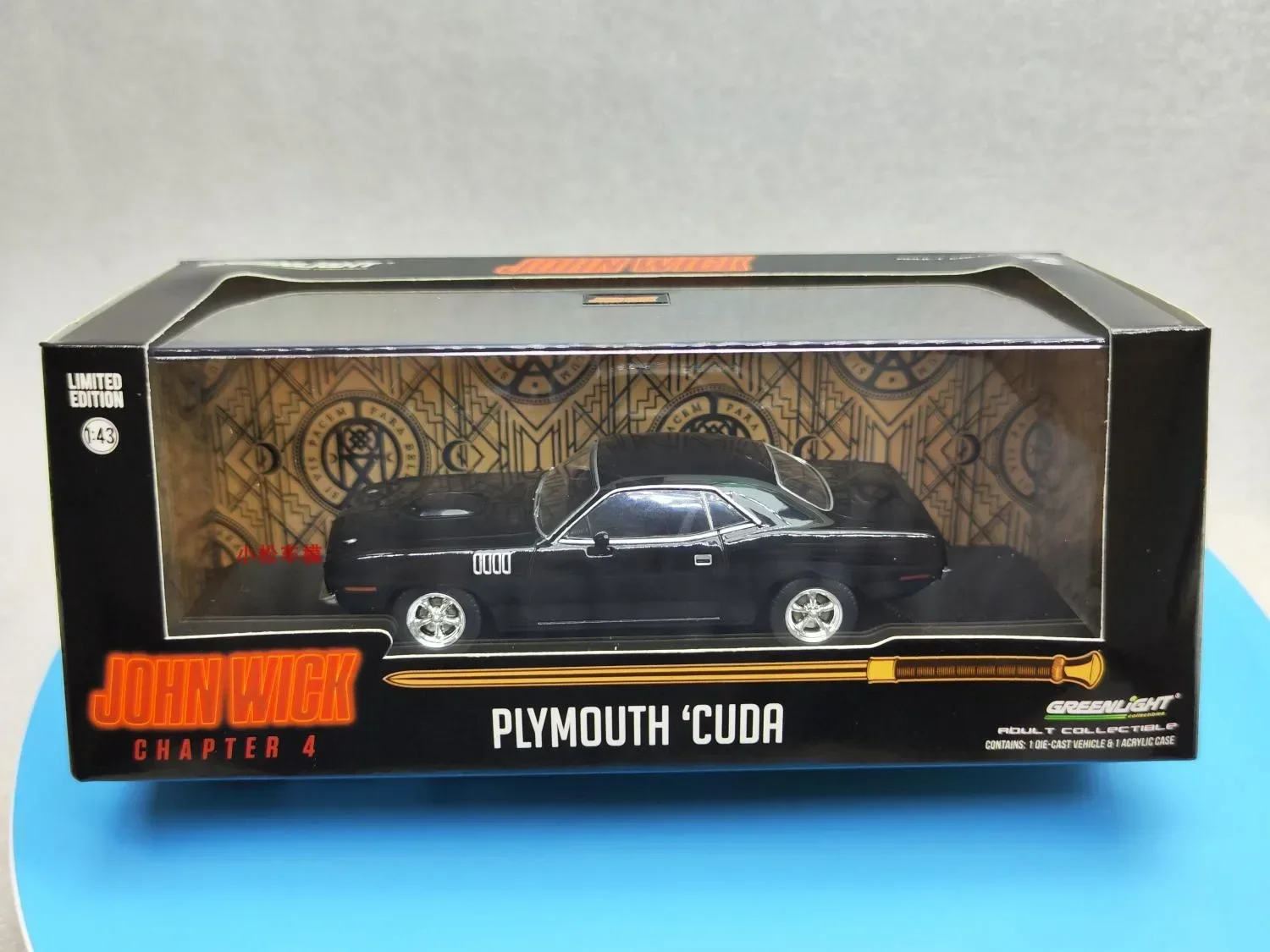 1: 43 John Wick: Chapter 4 (2023) -1971 Plymouth Cuda Alloy car model collection gift ornaments