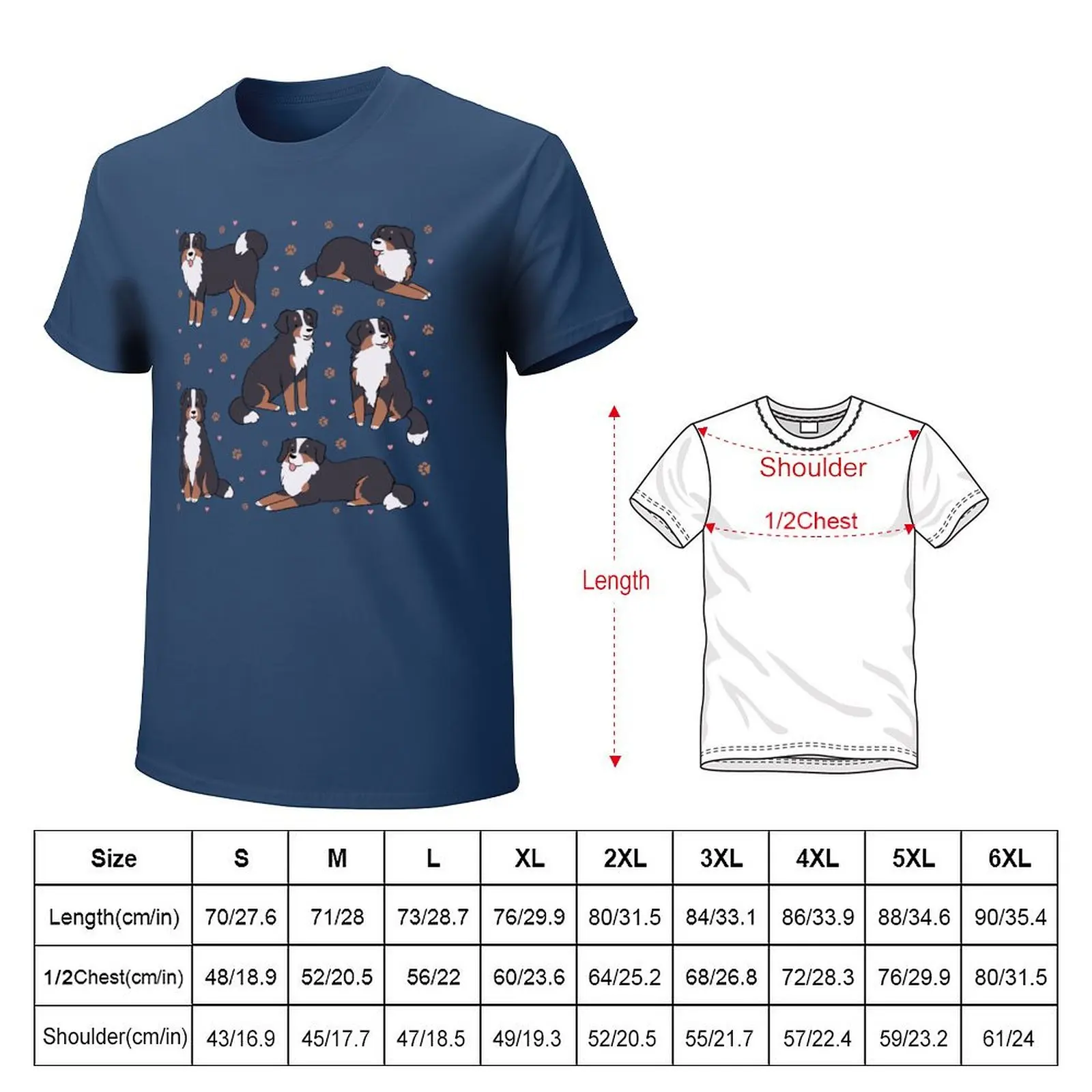 Bernese Mountain Dog illustration pattern T-shirt cute tops summer clothes new edition t shirt for men