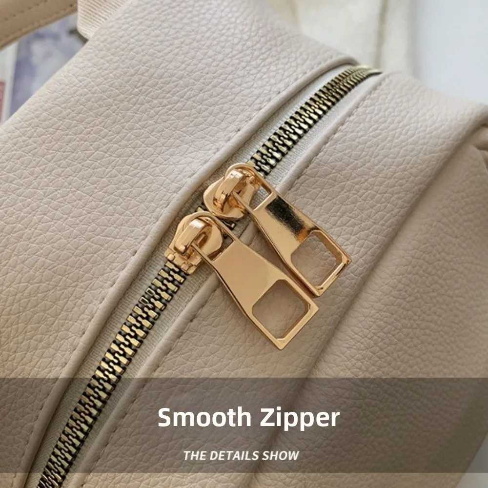 حقيبة ظهر نسائية أنيقة ذات سعة كبيرة ناعمة مقاومة للماء حقيبة يد كاجوال بسيطة متعددة الوظائف من جلد البولي يوريثان للمكتب