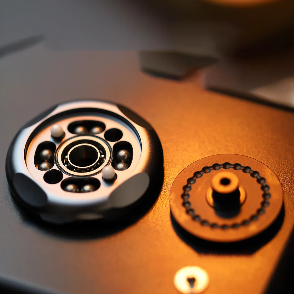 GAO STUDIO EDC Stainless Steel Mechanical Magnetic Haptic Coin Ratchet Multi-Functional Fidget Spinner Decompression Fidget Toy