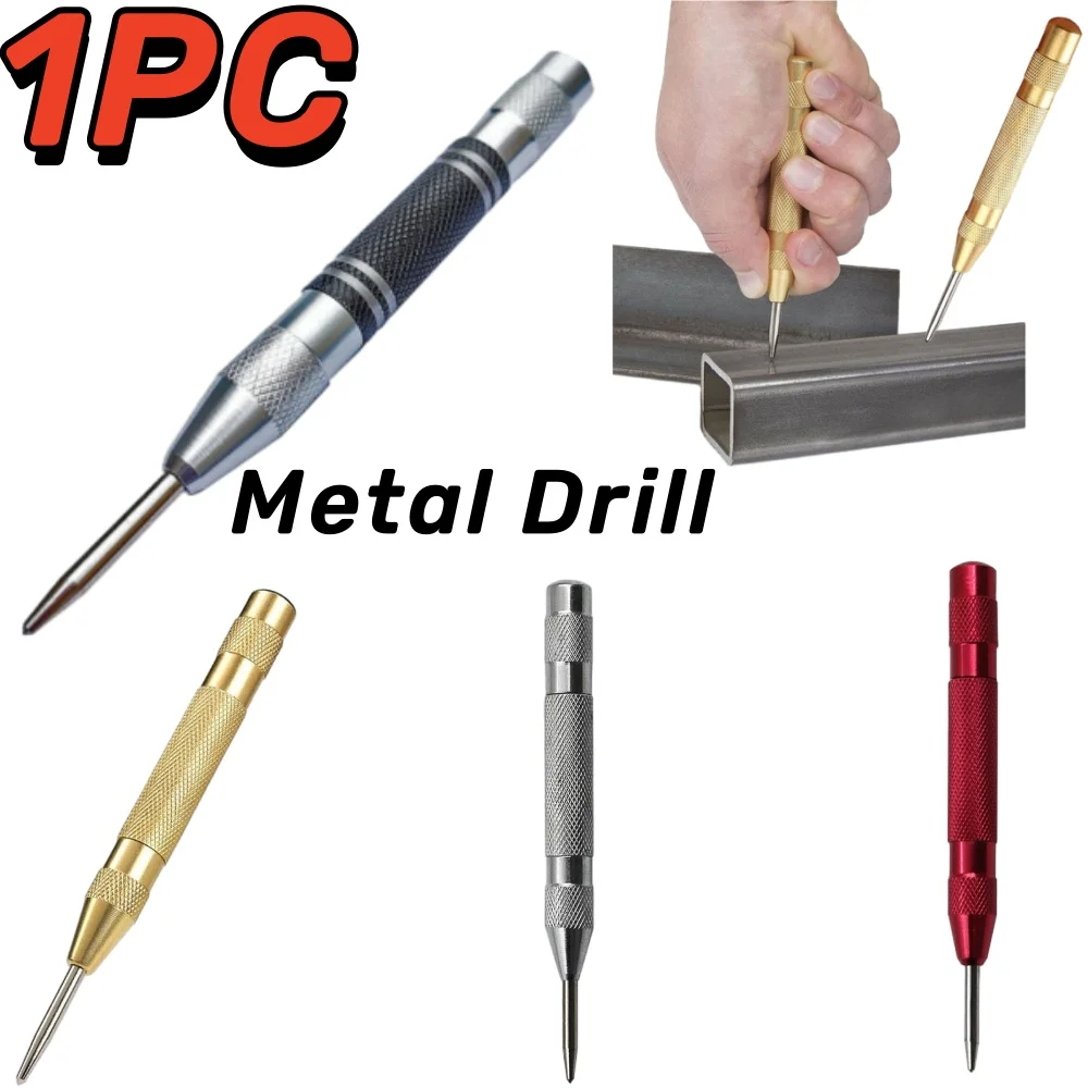 Automatic Centre Punch General Woodworking Metal Drill Adjustable Spring Loaded Automatic Punch Hand Tools for Metal Wood Glass