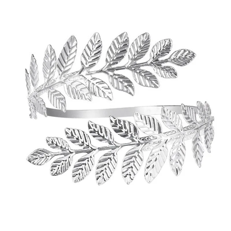Leaf-Shaped Adjustable Metal Arm Cuffs for Brides