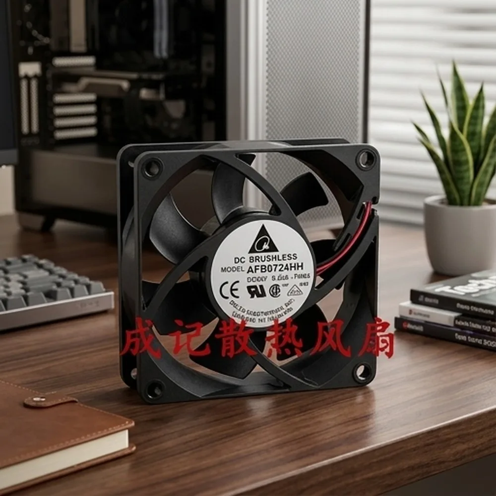 For Delta AFB0724HH 7025 DC24V 0.22A 7CM 2-Wire Inverter Cooling Fan
