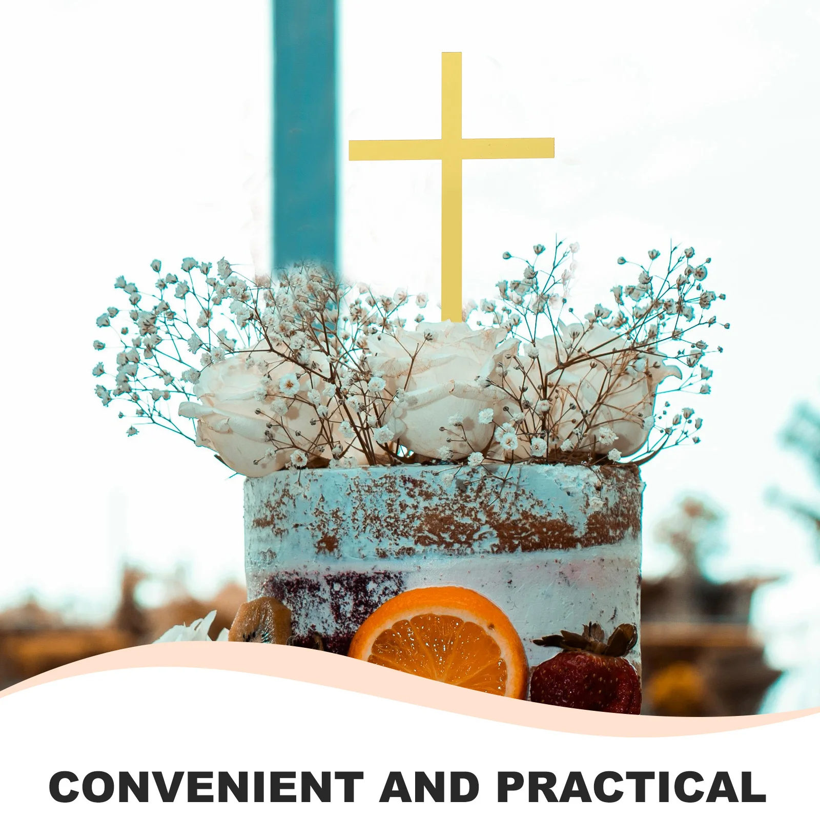 

10pcs Cross Cake Decorations Acrylic Cupcake Toppers Wedding Party Dessert Inserts Birthday Baptism Cake Picks Baking Toppers