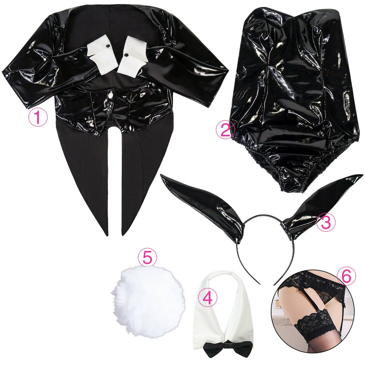 

Anime My Dress Up Darling Marin Kitagawa Cosplay Costume Bunny Girl Black PU Jumpsuits Wig Woman Sexy Carnival Halloween Suit