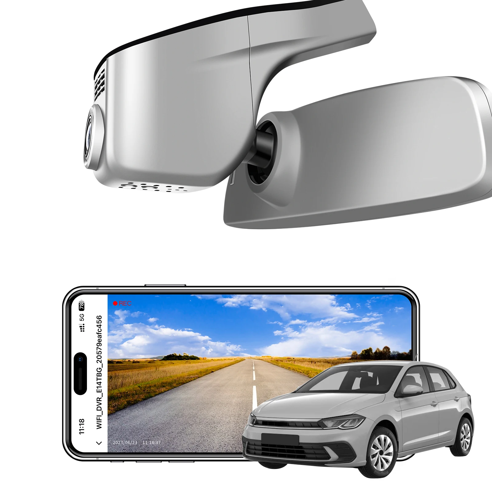 4K Dashcam voor VW Polo 2018-2024 Caddy 2016-2026 Touran 2016-2024 Auto Recorder (Model A) GPS WiFi APP Nachtzicht Dashcam