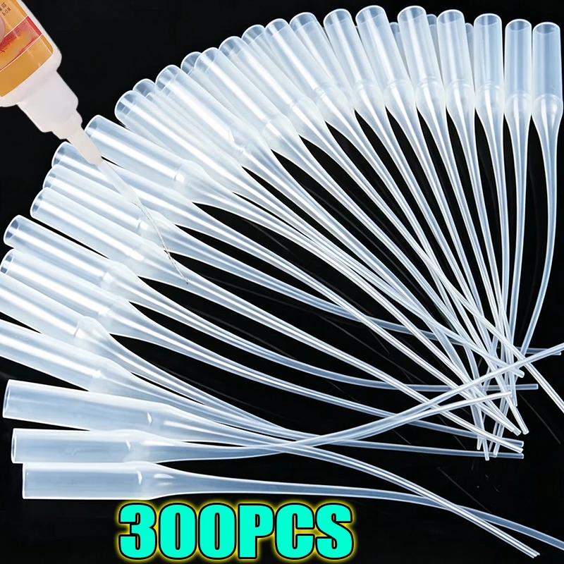 300/100Pcs Glue Micro-Tips Plastic Glue Extender Precision Applicator Dropping Tube Nozzle for Crafting Lab Adhesive Dispensers