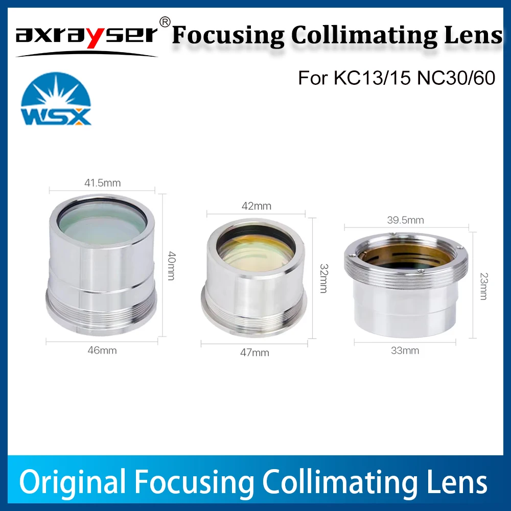 

Оригинальная фокусирующая коллимационная линза WSX для KC13/15 NC30/60 с держателем D30 D37 F100/150/200, детали режущей головки для волоконного лазера