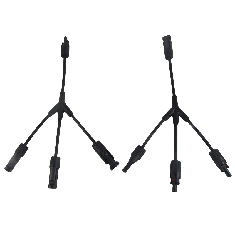 1Pair 3 To 1 Y Branch Parallel Connection 1000V 30A PV Connector With 4mm2 Solar Cable For Solar Photovoltaic System