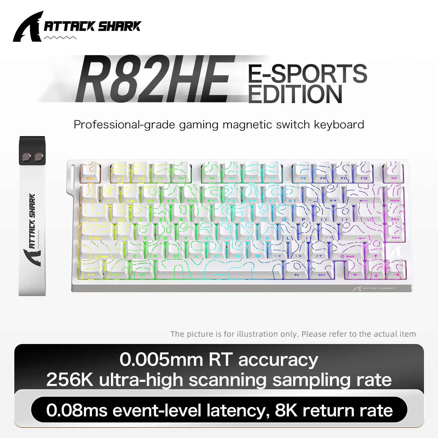 

ATTACK SHARK R82 HE 75% Magnetic Gaming Keyboard 8000Hz Rapid Trigger Wired ProGamer Keyboard,0.005mm RT Accuracy,0.08ms Latency