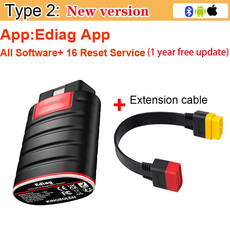 KINGBOLEN Ediag ECU Coding Active Test Auto Car Diagnostic Tools 1 Year Free Car OBD2 Scanner Tools Code Reader With Full Brand