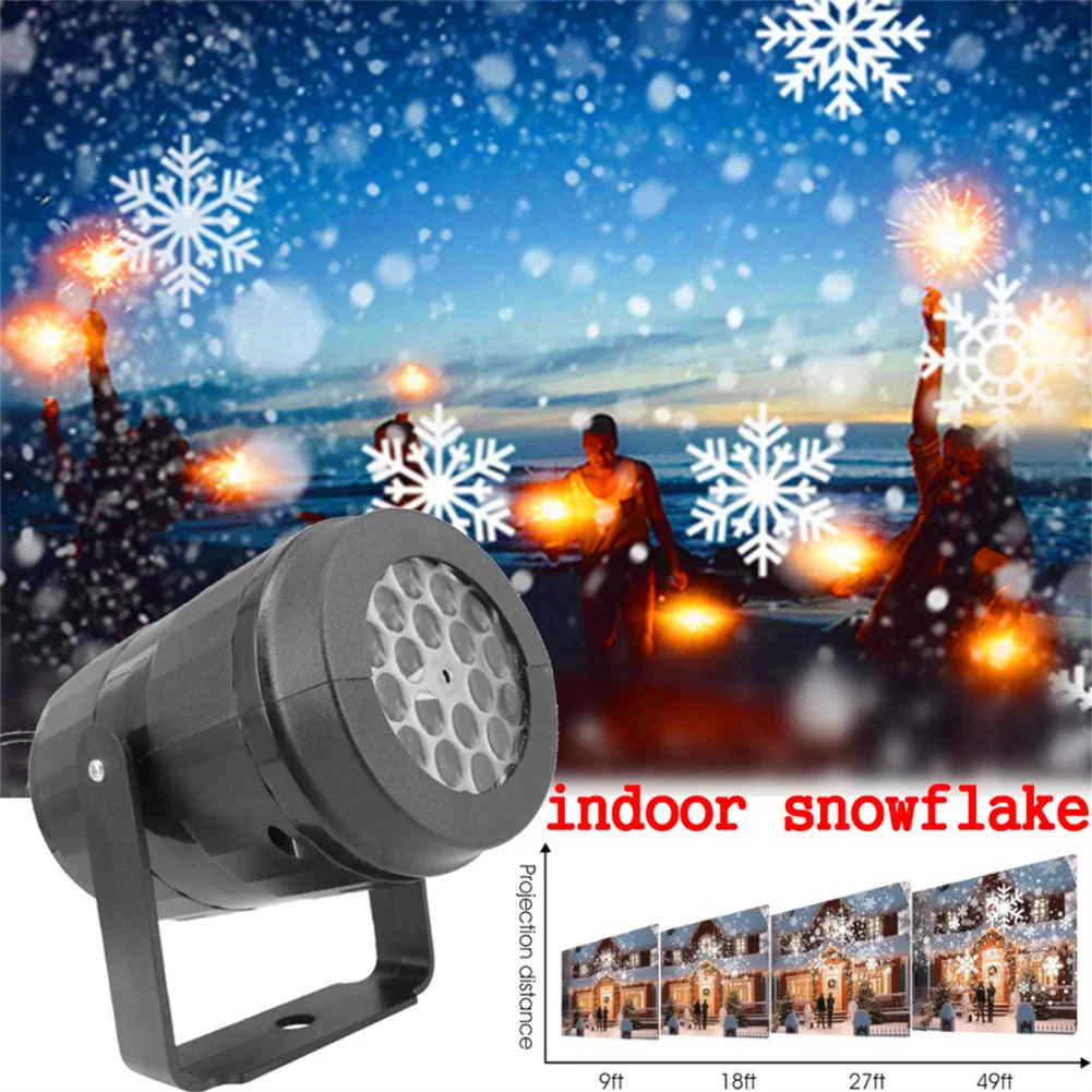 Professional Christmas Snowflake Projector IP65 Waterproof Snow Projection Lamp Night Light For Bedroom