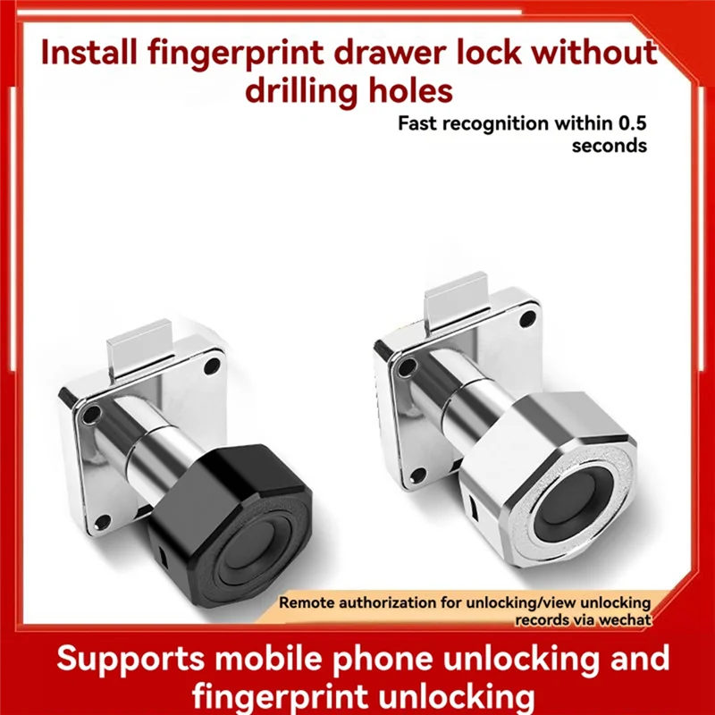

N05R Fingerprint Lock No Punching Biometric Electronic Door Lock With Tricolor Lamp For Office And Home