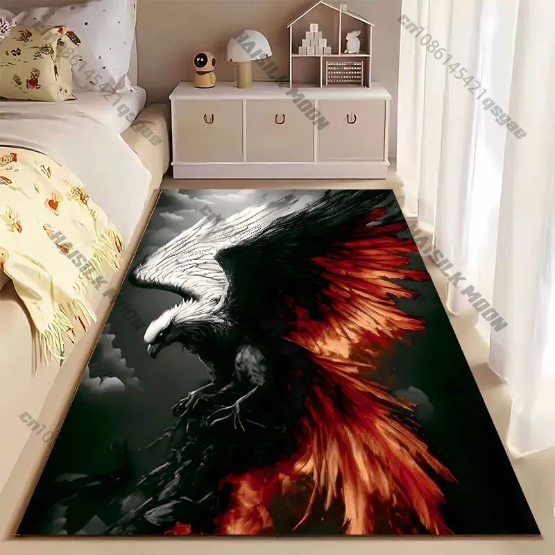 Majestic fiery eagle in flight carpet Yoga living room room decor children's crawling mat doormat area rug games mat