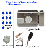 Wireless Remote Control Lock 125Khz ID Door Lock Key Unlock Gate Lock 12V Electric Lock Auto Lock Use with Video doorbell