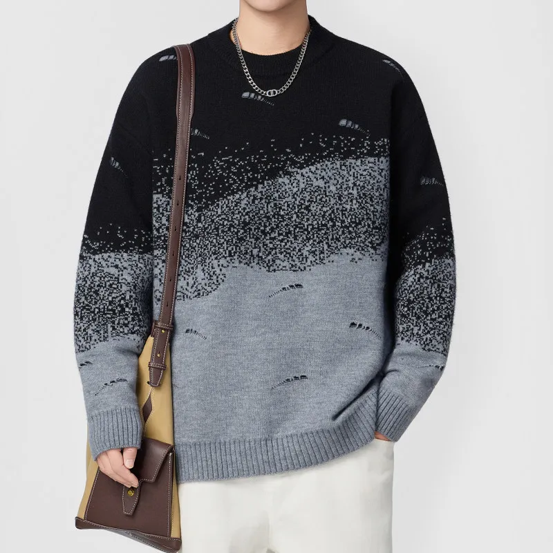 

2025 New Men's round Ne Sweater Faionable Casual Versatile Knitted irt f High Ne Simple Faion Casual Knitwear