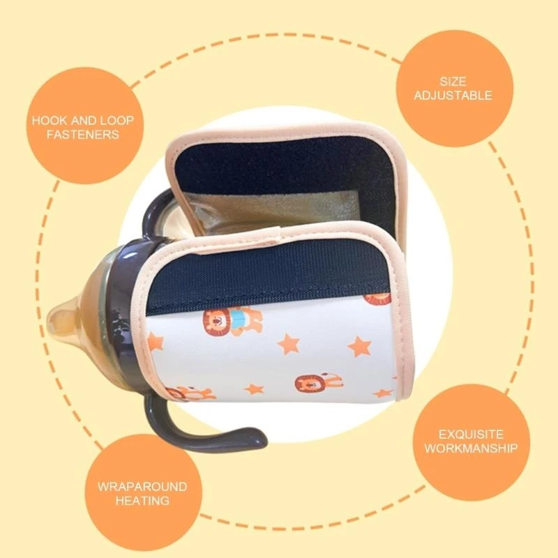 M76C Tas Penghangat Botol Bayi Penjaga Panas Susu Bayi Portabel 6 Gigi Penutup Penghangat Botol Travel Dapat Disesuaikan Botol