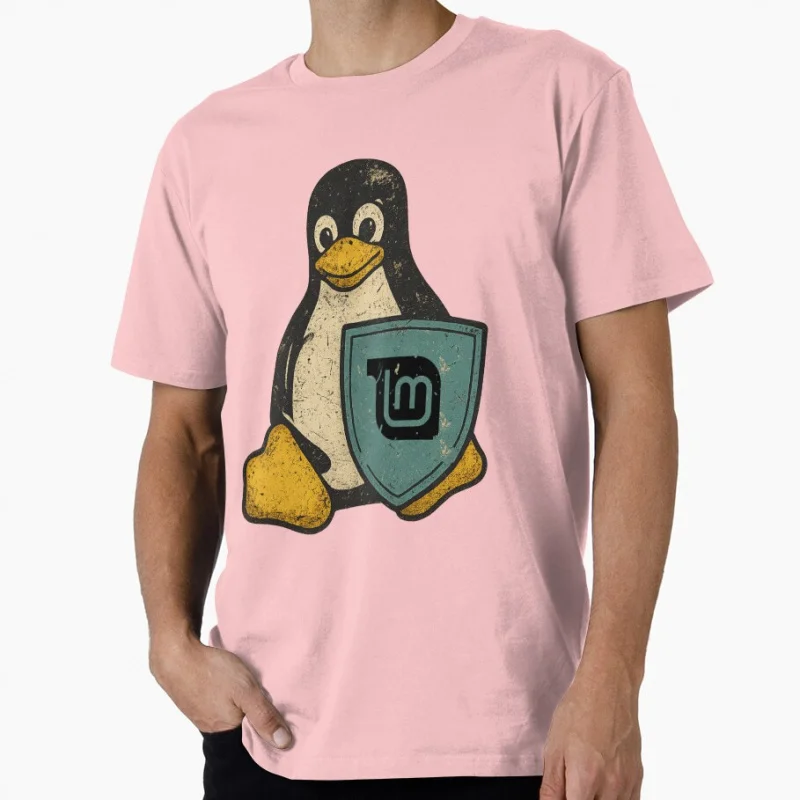 Linux TUX Mint Retro Gift t shirt for programmer Software Developer Graphic Clothes 100% cotton printed Tee All size Tops S-6XL