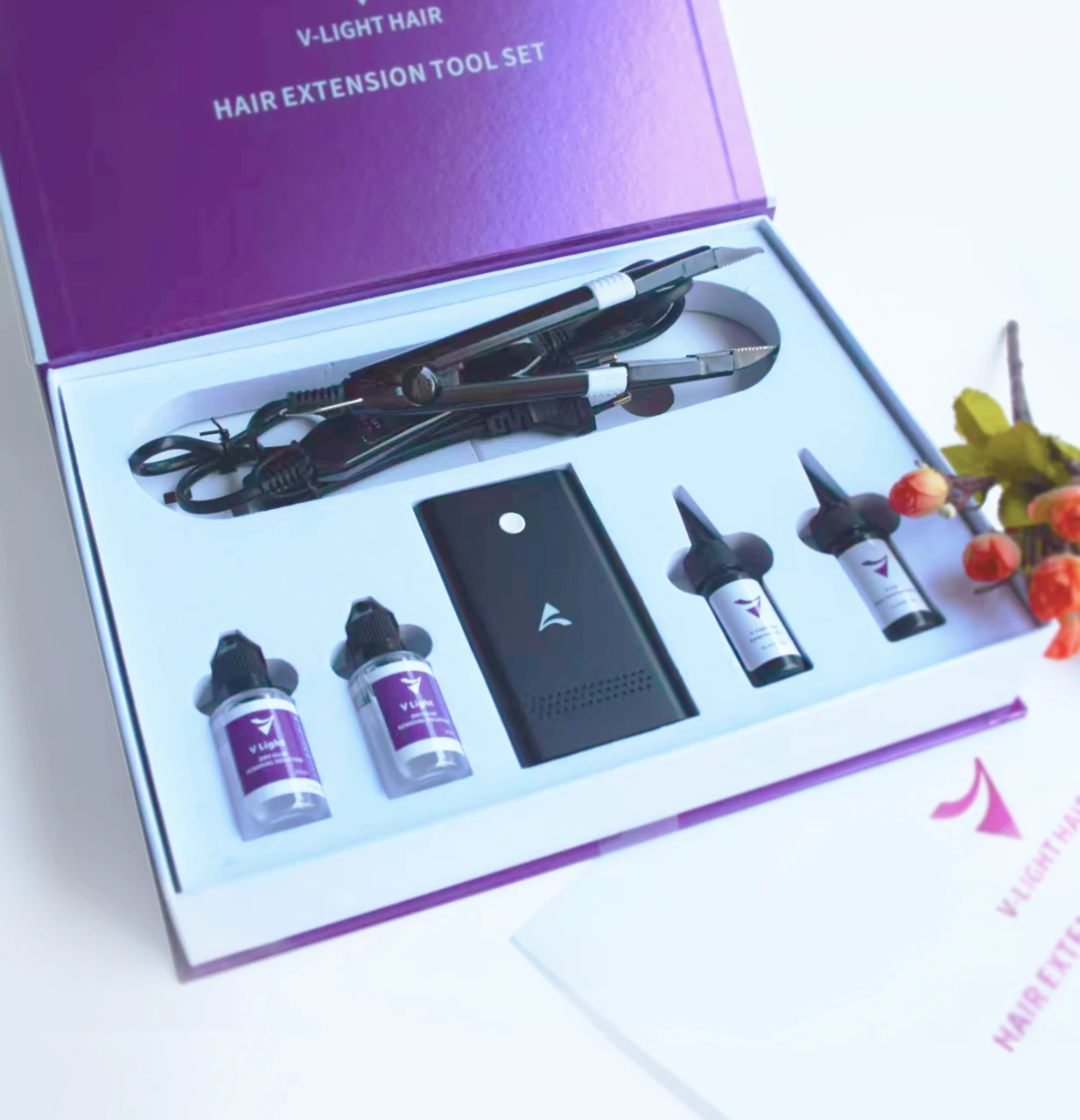 V Light Hair Extension Machine Set Kit With V Light Glue Original V Light Technology Tool Hair Extension Machine For Tape Glue
