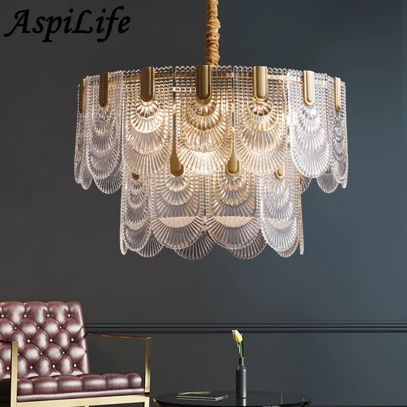 LED Crystal Glass Chandelier, Lâmpadas suspensas, Luzes pendentes, Fit para sala de estar, Quarto, Restaurante, Cozinha, Sala de jantar, Decoração do lar