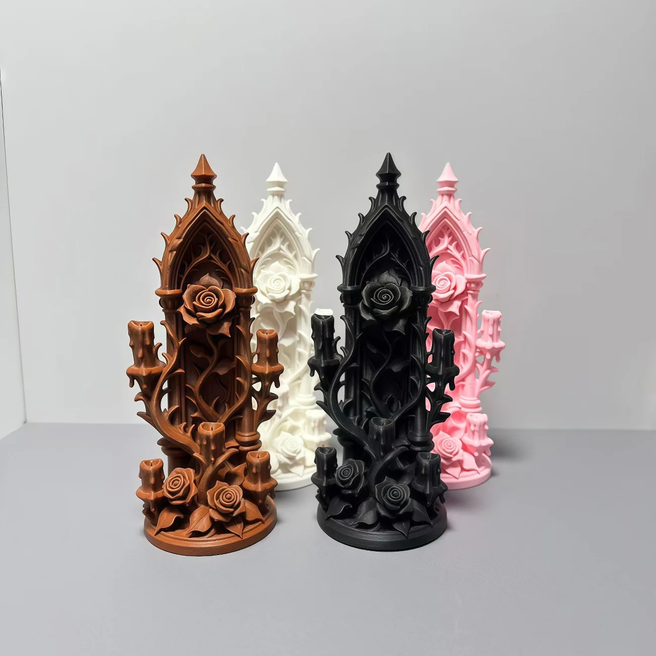 

1:12 Scale Gothic Rose Candelabra, Dark Academia Miniature Candle Holder, DIY Scene Accessory for Dollhouse&Spooky Diorama Decor