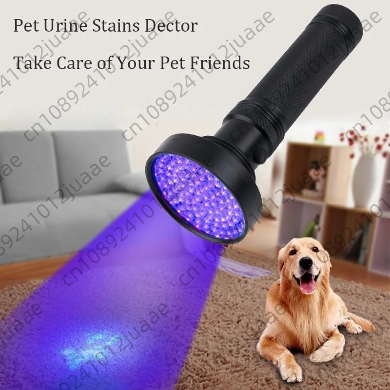 

100 LED purple light flashlight, aluminum alloy flashlight, multi-function banknote inspection light, purple light flashlight