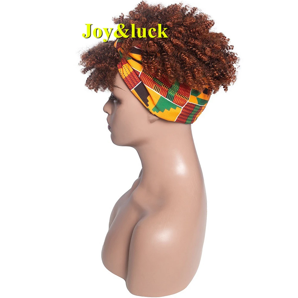 Synthetic Afro Kinky Curly Headband Wig Colored Hair Band High Quality Wigs With Bangs For Women Daily Use