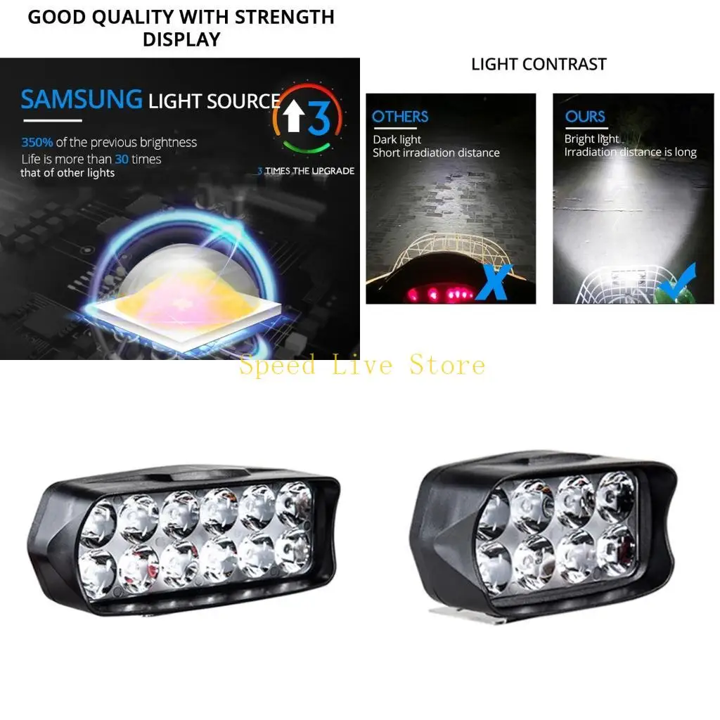 

547C Motorcycle Headlight Spot Light LED Work Fog Lamp High-brightness Driving Lamps