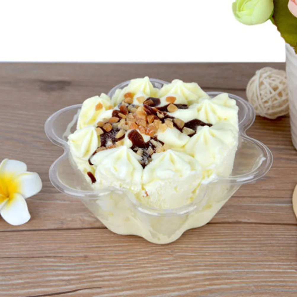 

100pcs Clear Dessert Bowls Disposable Dessert Bowls Disposable Small Size PET Material Ice Cream Cups Takeaway Containers