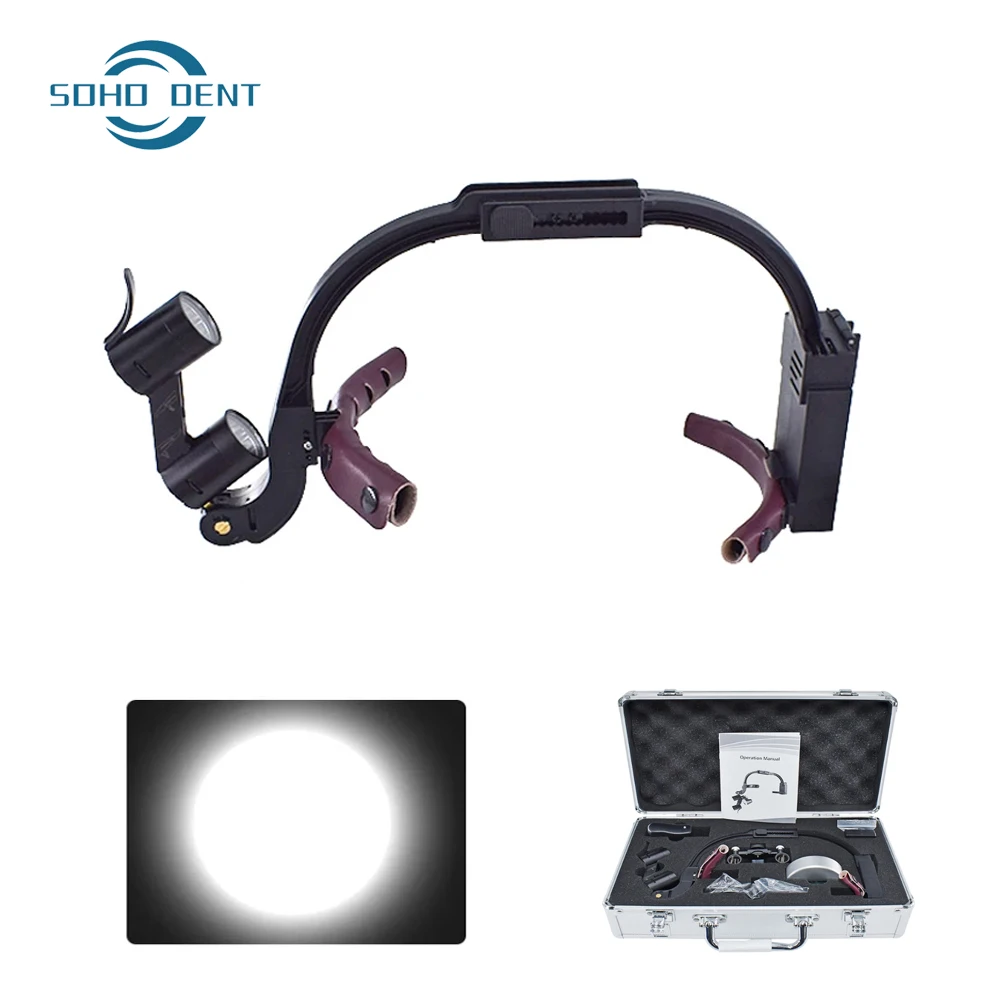 

2,5X 3,5X стоматологические бинокулярные лупы светодиодные фары 5 Вт с перезаряжаемой литиевой батареей стоматологические удобные хирургические фары для полости рта